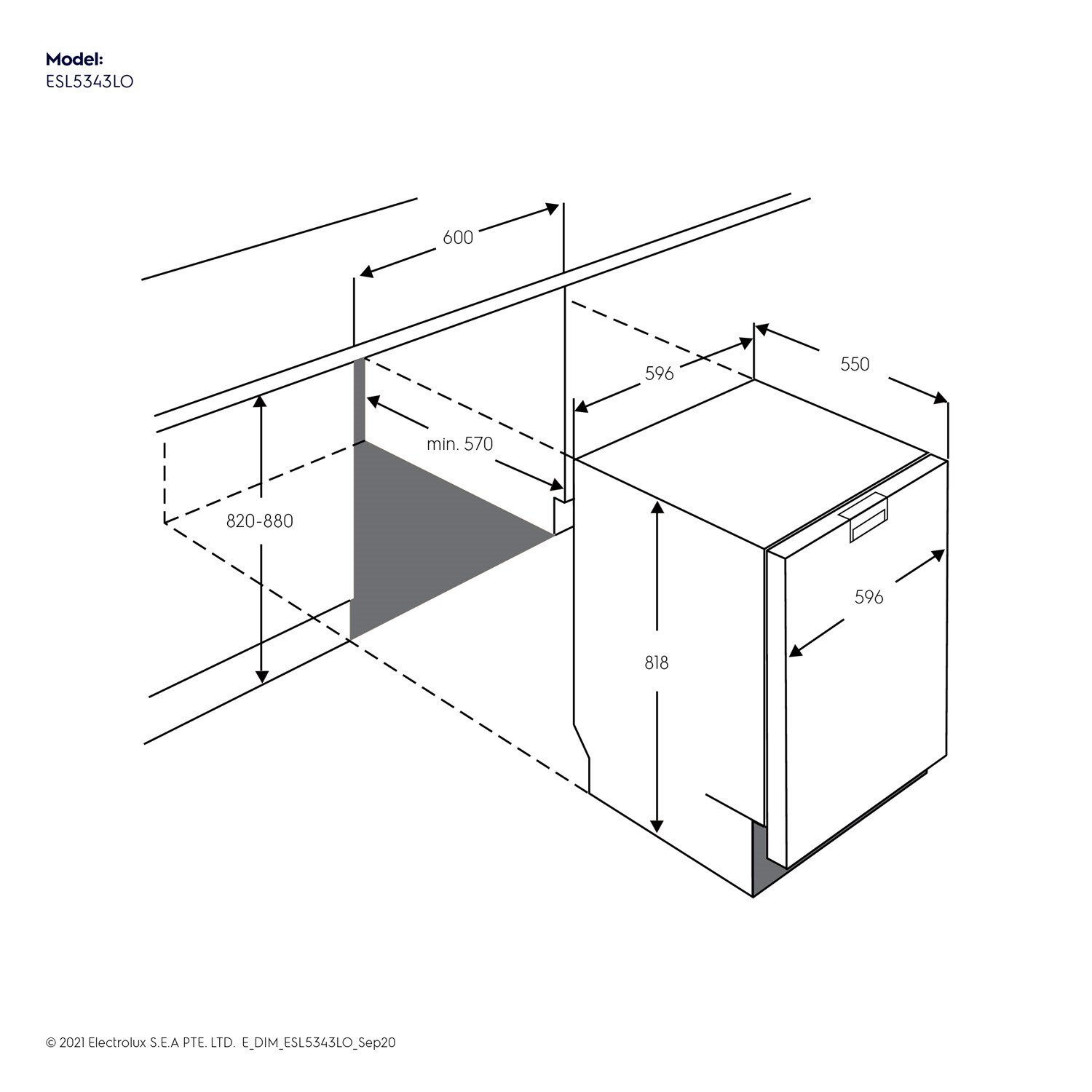 60cm UltimateCare 500 fullyintegrated dishwasher with 13 place