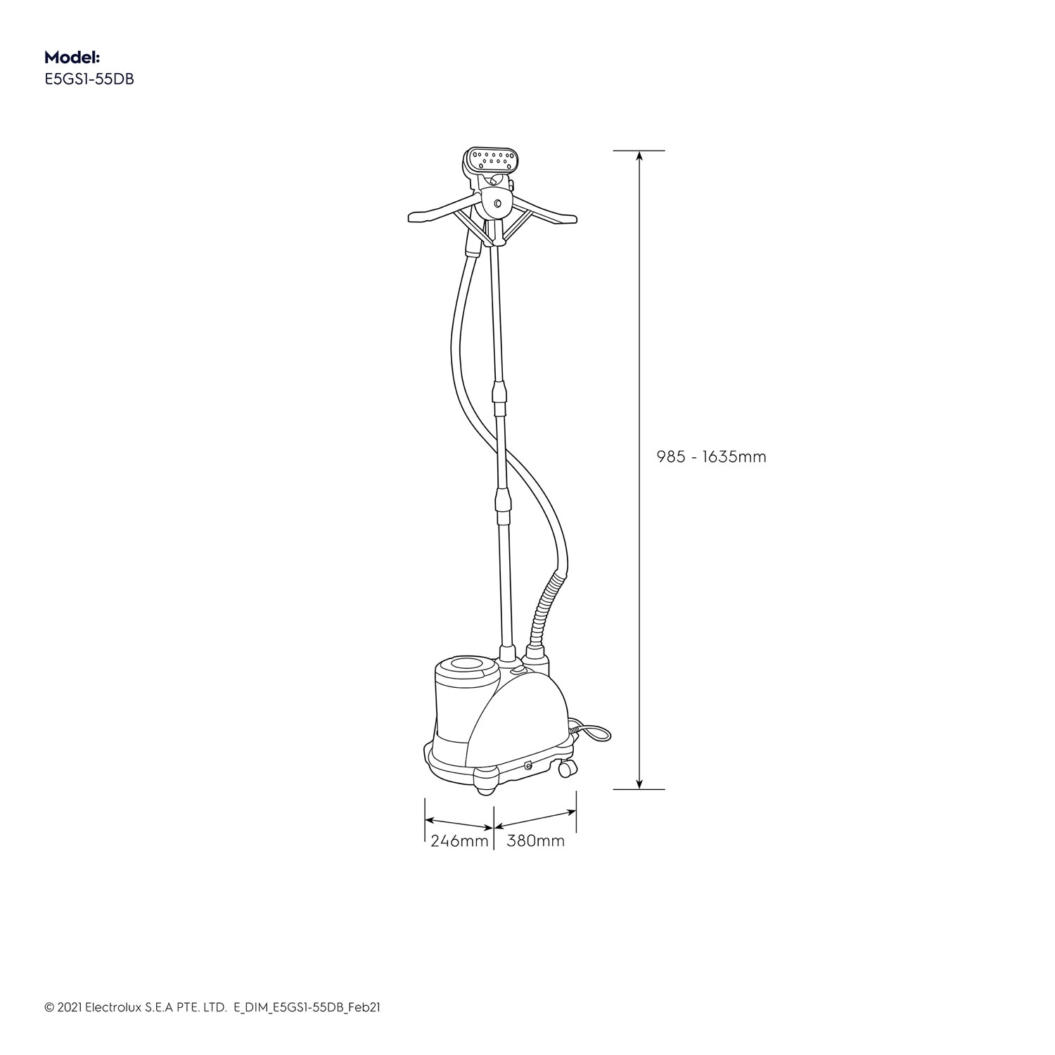 Garment Steamer E5GS155DB E5GS155DB Electrolux Singapore Electrolux Singapore