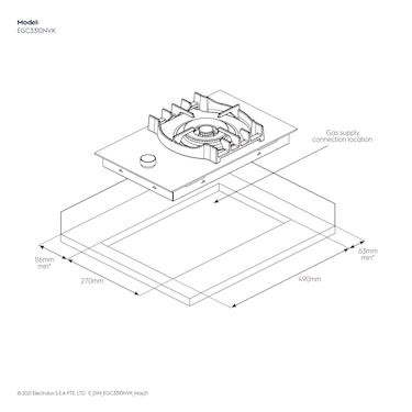 30cm UltimateTaste 300 built-in gas hob with 1 burner (LPG/PUB)