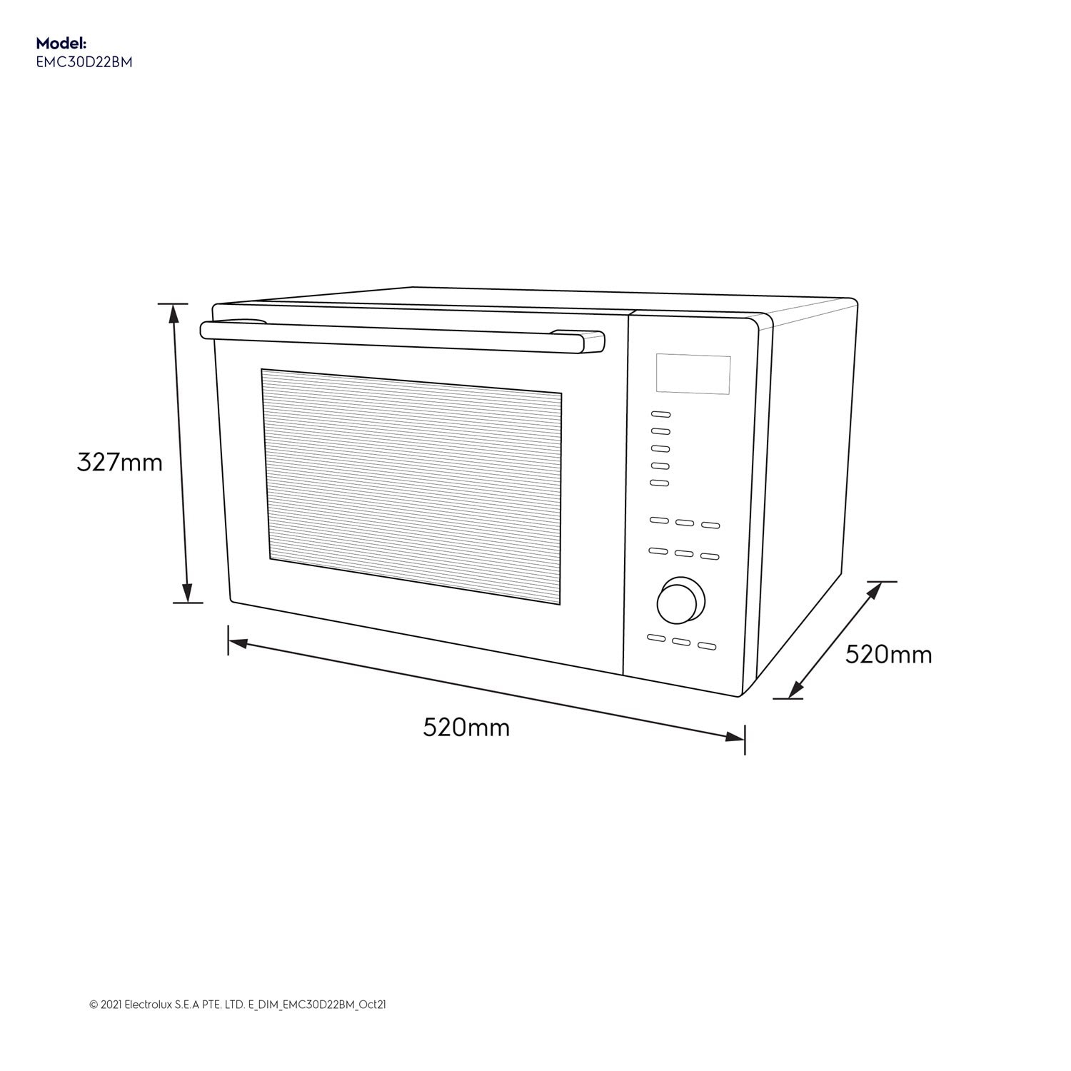 30L UltimateTaste 700 freestanding combination microwave oven EMC30D22BM