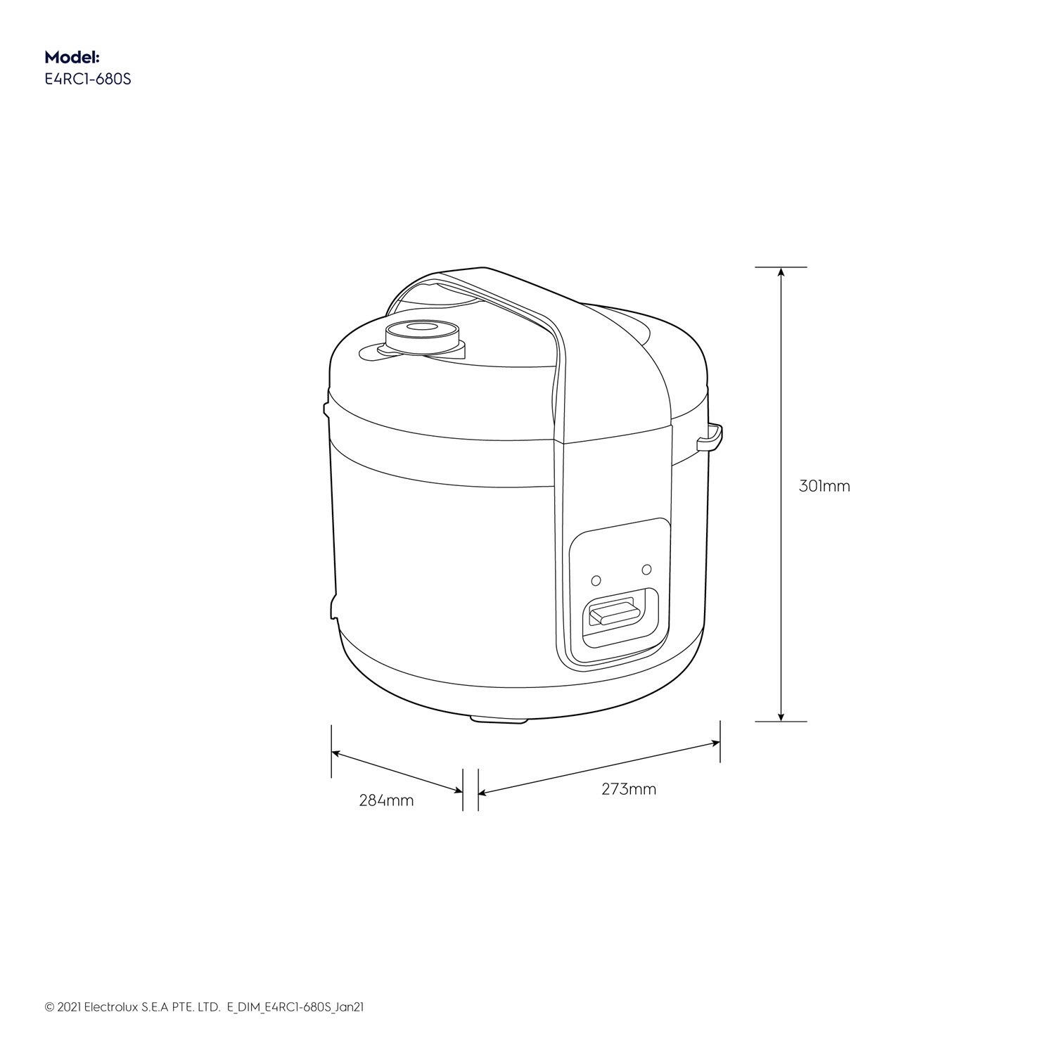 1.8L rice cooker E4RC1680S Electrolux Singapore
