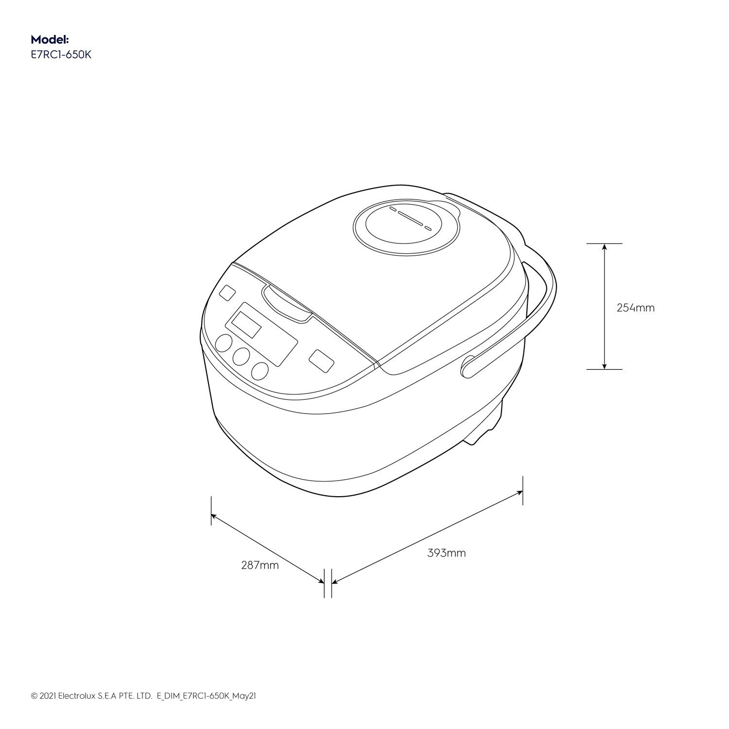 1.8L UltimateTaste 500 rice cooker E7RC1650K Electrolux Singapore
