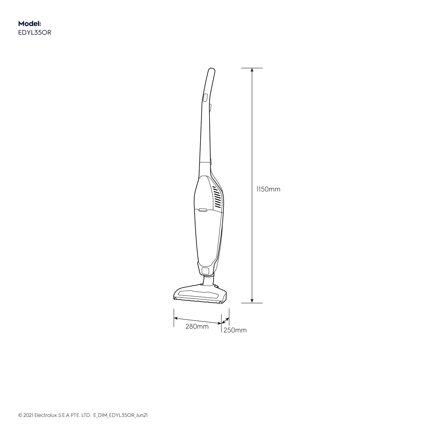 Dynamica corded handstick vacuum cleaner EDYL35OR Electrolux Singapore