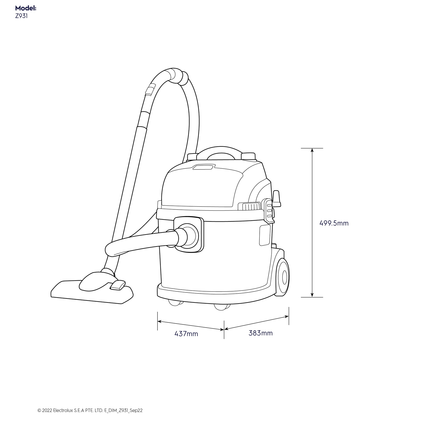 Flexio Power wet and dry vacuum cleaner Z931 Electrolux Singapore